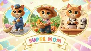 😺 Ginger Cat Works Every Job: Love for Labor 🌱☕🧹