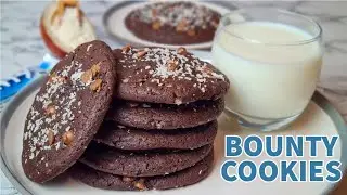 How To Make Bounty Cookies | Double Chocolate Coconut Cookies | Soft And Chewy Coconut Cookies