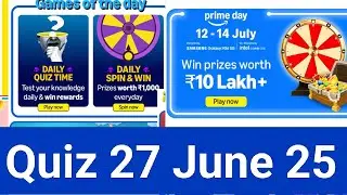 Daily Amazon Quiz Time//Spin & Win/Download Pi Use Referal sunilksaini 27 June 25