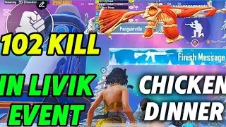 LIVIK event best gameplay 102 kill chicken dinner#pubgmobile #rushgameplay #viral