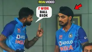 Hardik Pandya Abusing Arshdeep Singh after he gave 7 Wides ball in 1 Over in IND vs SA 2nd T20