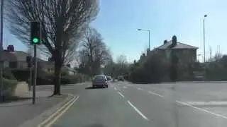 Driving Deansway, College Street, Sidbury, Commandery Road & Bath Road, Worcester, UK 6th April 2015