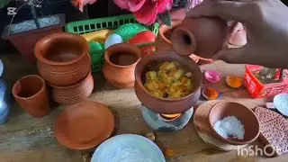 Miniature luchi & aloo dum recipe || Mini  Cooking Bengali recipe 2025||