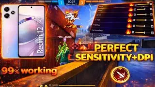 Redmi 12 free fire new sensitivity settings with 99% headshot rate🎯 || ff best dpi setting Redmi 12🔥