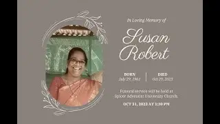 Funeral Service | Mrs. Susan Robert (Late) | Oct 31, 2023 | SAU Church