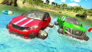 Water Surfer Car Race - Floating Beach Drive Simulator