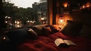 Peaceful Rain Bedroom 🌧️ Window Rain & Warm Night Light for Restful Sleep