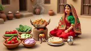 Mini Doll Cooking Curry | Tiny Village Life ASMR | Minti mini village life 