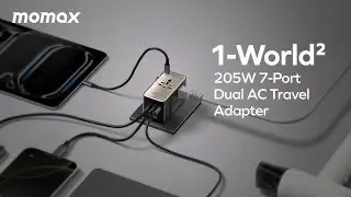 Momax 1 World 205W 7 Port Dual AC Travel Adapter