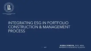 HSE Banking Institute OnlineMeetup: Integrating ESG in portfolio construction and management process