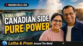 🌊 Canadian Horseshoe Falls | Most Powerful Part of Niagara Falls#lathaandpremaroundtheworld