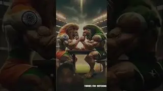 India Vs Pakistan Lion Arm Wrestling Challenge#ai#aishorts #lion #cartoon #viral #shorts