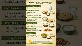 Day-13 Increase Vitamin B12 (new tip) Weight Loss | Diet Plan | Meal Plan