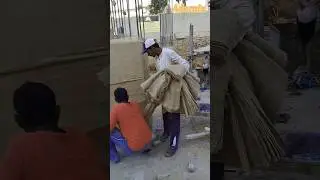 Hessian clothes inserting the columns at site. #stancrow #siteupdate #civilwork #contractor