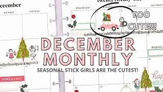 DECEMBER MONTHLY PLAN WITH ME WITH THE ADORABLE SEASONAL STICK GIRLS! | CLASSIC HAPPY PLANNER