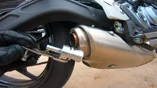stock exhaust sound vs turbo exhaust whistle sound on Kawasaki Z650