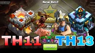 TH11 VS TH13 hybrid attack #clashofclans