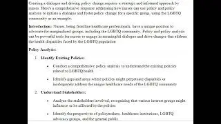 How can nurses use policy and policy analysis to create a dialogue
