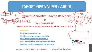 PHARMAELITE : OC NAME REACTIONS - DEMO LECTURE II 8433830815 II NIPER 2020 : AIR-01