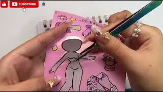 Anime Girl Outfit ASMR | Satisfying Paper DIY Makeover💕😍#asmr #sticker #diy#papercraft#satisfying