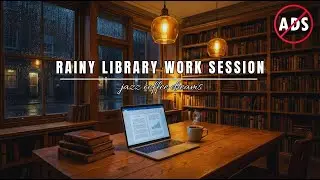Rainy Library Work Session 📚🌧️ Smooth Jazz for Writing, Studying & Deep Focus