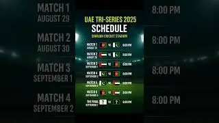 UAE Tri Series Schedule 2025 #triseries2025 #babarazam #cricket