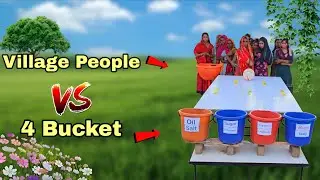 Roll The 4 balls Intro The 4 Bucket Challange , Surprising Prize win Village Pepole #games #sports