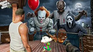 Franklin & Shinchan Attacked by Ghostface & Pennywise in Los Santos! 👻🤡 | GTA 5