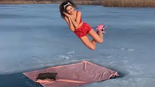 Jumping into Freezing Water #shorts