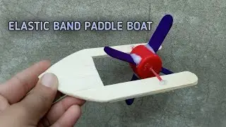 How To Make an elastic band paddle boat ✓ DIY rubber band paddle boat