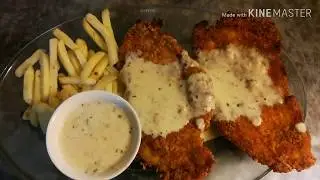 Crispy chicken steaks with white sauce Vlog || Vlogger Bird ||