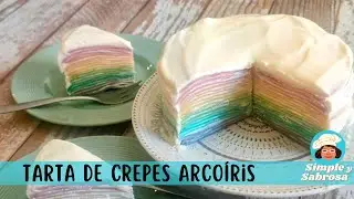 Tarta de crepes arcoíris