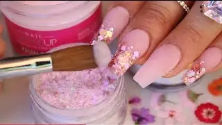 como hacer uñas acrilicas con glitters💅🏼