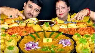 SPICY🔥INDIAN STREET FOOD CHALLENGE|SCHEZWAN NOODLES PANIPURI EGG ROLL PAVBHAJI EATING CHALLENGE#food