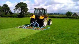 Renault 90-34 TX & Mandam Chain Harrow 5.8.2016
