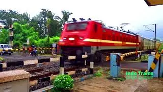 Train in Slow Rain High Speedy Intercity Express Furiously Skipping Rail Gate