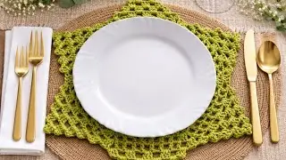 Sousplat Catavento 💚✨ Fácil e econômico 😱 apenas 95 gramas de fio🧶