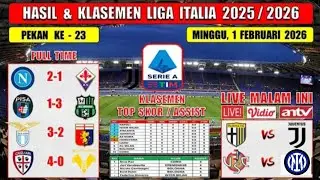 Hasil Liga Italia Tadi Malam ~ NAPOLI vs FIORENTINA ~ PISA vs SASSUOLO ~ Liga Italia 2026 Pekan 23