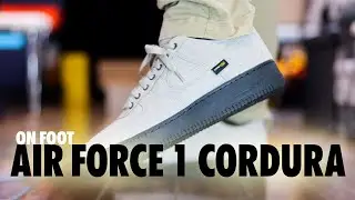 ON FOOT! Nike Air Force 1 Cordura Re-Cor Light Iron Ore Schopes 4K HQ3822 001