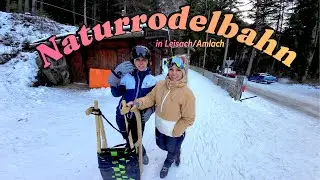 1,1km lange beleuchtete Naturrodelbahn Lienzer Dolomiten in Leisach / Amlach - Osttirol 🛷😊