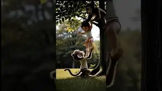 fight between monkey and bear #shorts #motivation #viral #ai