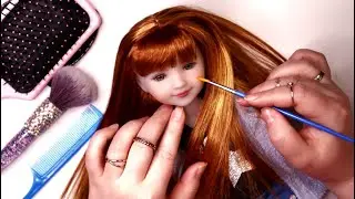 ASMR with Doll / Doll Hair Brushing / Tapping & Scratching on a Doll & Doll Clothes / No Talking