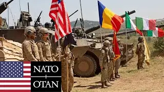 U.S. Army, NATO. Armored vehicles during joint military exercises in Bulgaria.