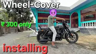 Wheel cover installation | wheel cover for bike | wheel cover install in yezdi roadster | #modified