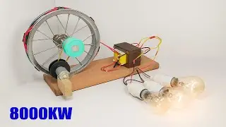 I Make FlyWheel Free Energy Generator 8000KW Electricity From Pvc Wire With Big Transformer