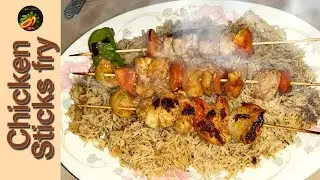 Restaurant style Chicken Sticks fry with Vegetables recipe