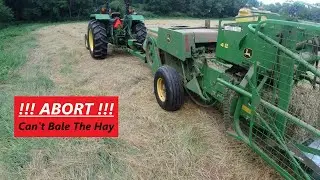 ABORT!!! First Attempt To Bale Teff Grass Hay - Not Happening On This Day...