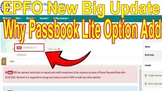 EPFO Passbook Lite New Option 2025 | Full Details of New Update | PF Balance Check & New Features