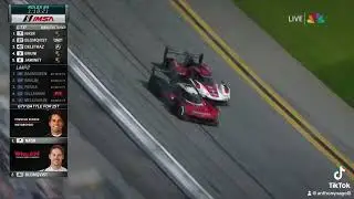 WHAT A MOVE! Tom Blomqvist passes for the overall race lead in the Rolex 24 Hours at Daytona.