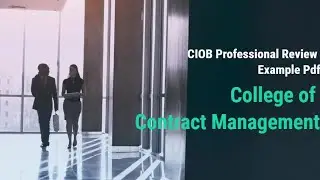 CIOB Professional Review Example Pdf